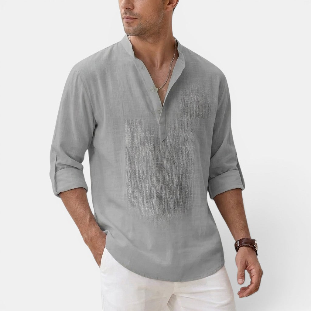 Sandro™ | Strukturiertes Henley-Shirt im Regular-Fit