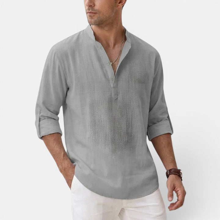 Sandro™ | Strukturiertes Henley-Shirt im Regular-Fit