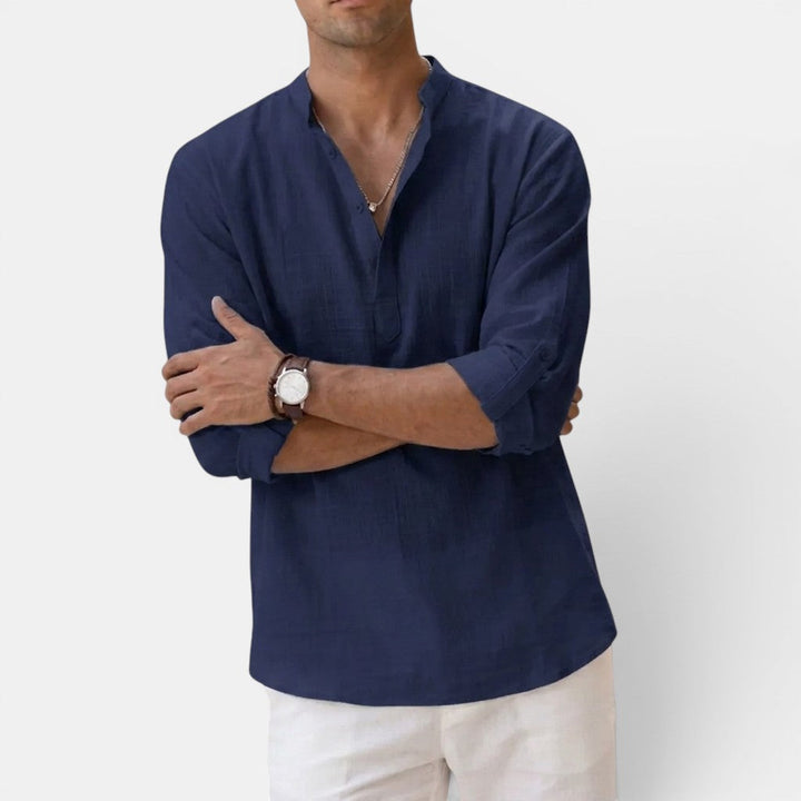 Sandro™ | Strukturiertes Henley-Shirt im Regular-Fit
