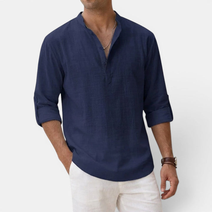Sandro™ | Strukturiertes Henley-Shirt im Regular-Fit