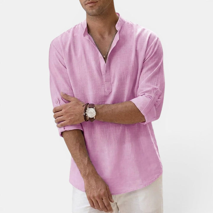 Sandro™ | Strukturiertes Henley-Shirt im Regular-Fit