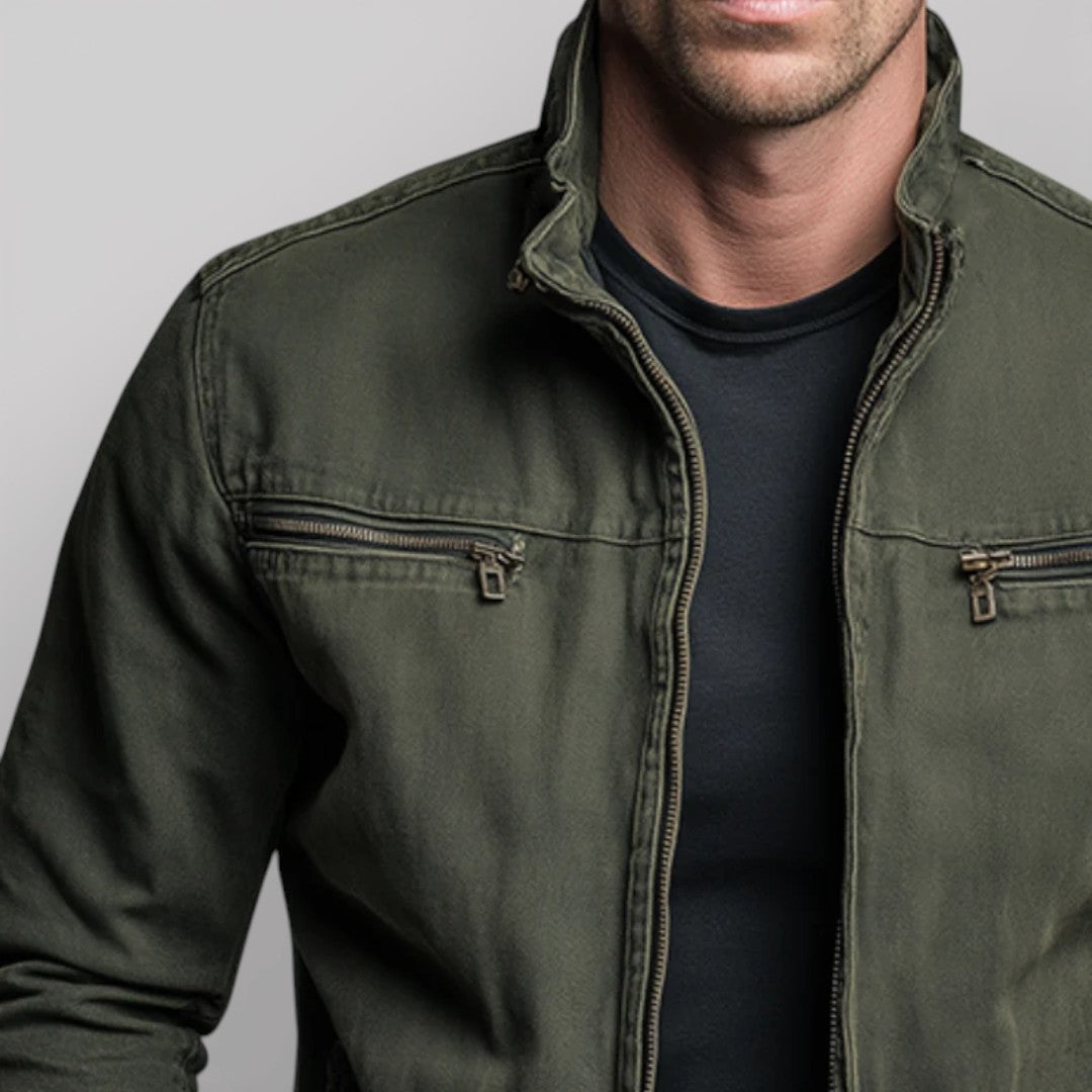 Uwe™ | Vintage-Jacke mit Reißverschluss