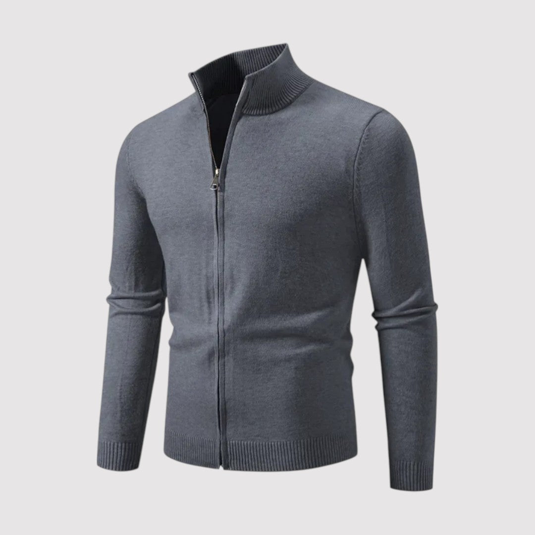 Ortwin™ | Strickjacke mit Stehkragen und Reißverschluss