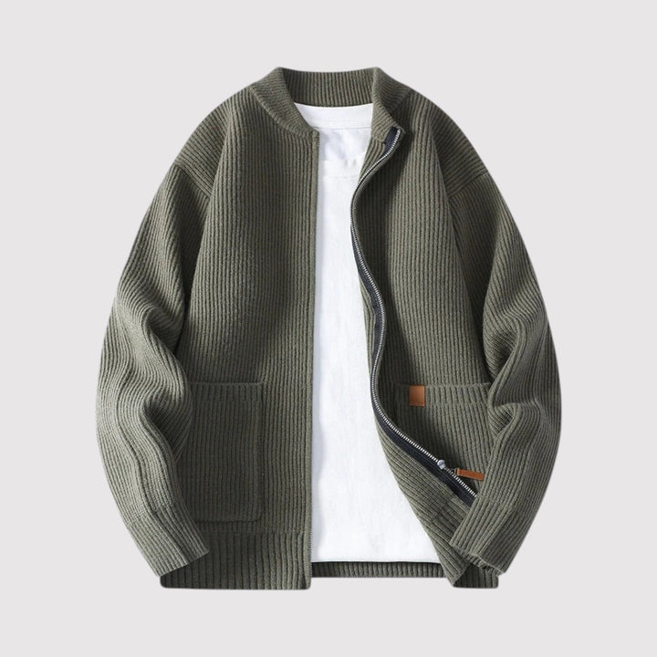 Maximilian™ | Rippstrick-Cardigan mit Reißverschluss