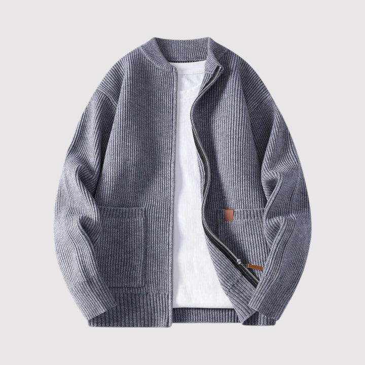 Maximilian™ | Rippstrick-Cardigan mit Reißverschluss