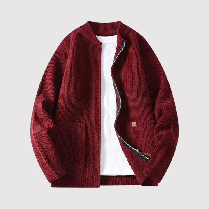 Maximilian™ | Rippstrick-Cardigan mit Reißverschluss