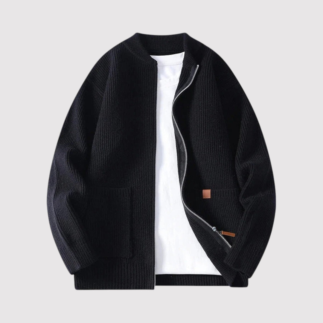 Maximilian™ | Rippstrick-Cardigan mit Reißverschluss