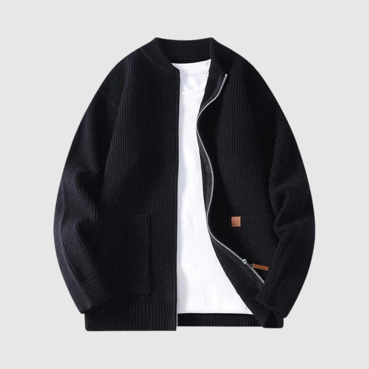 Maximilian™ | Rippstrick-Cardigan mit Reißverschluss
