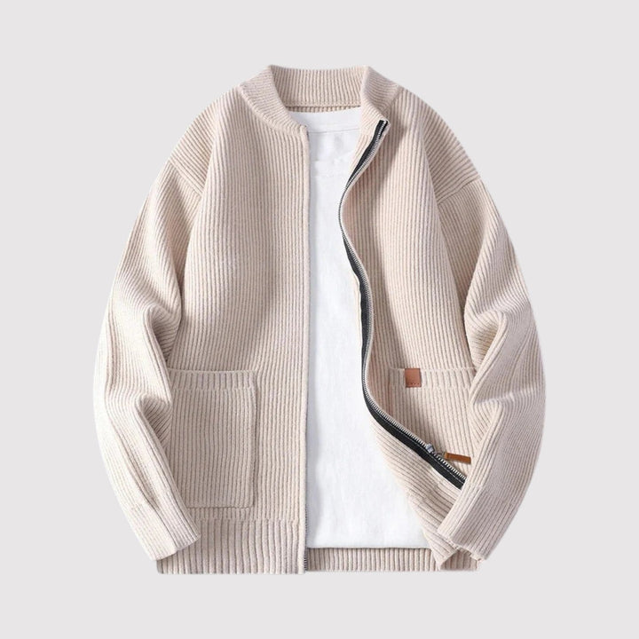 Maximilian™ | Rippstrick-Cardigan mit Reißverschluss