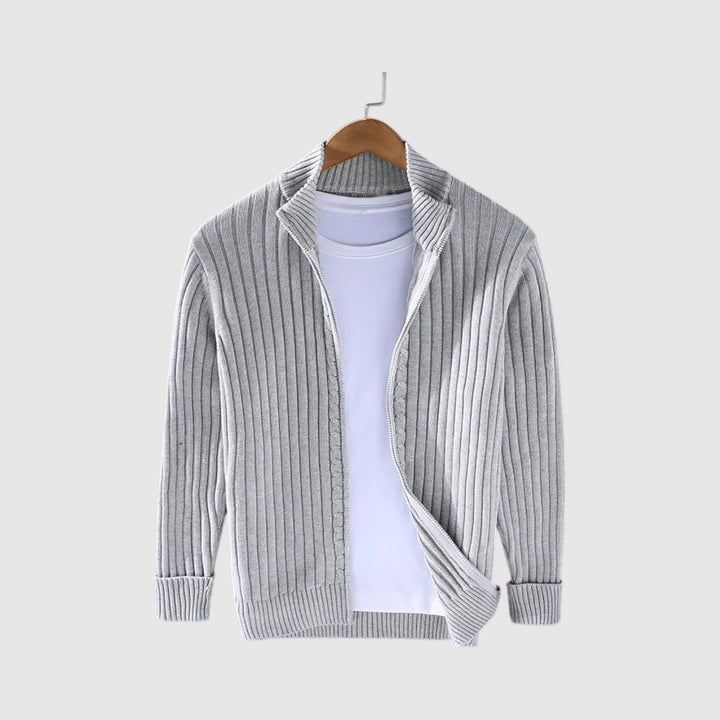 Urs™ | Strickjacke mit feinem Rippstrick