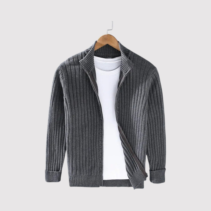 Urs™ | Strickjacke mit feinem Rippstrick