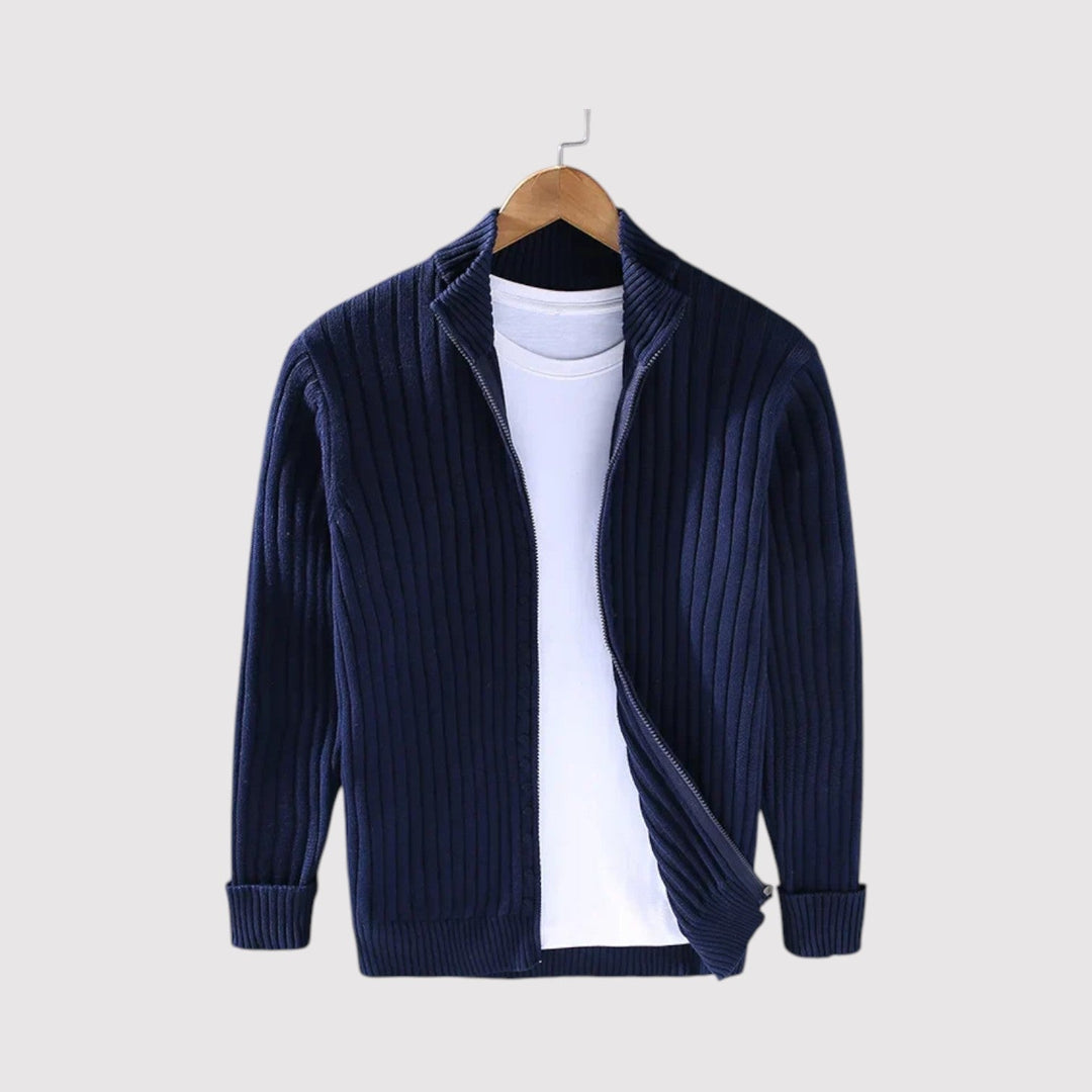 Urs™ | Strickjacke mit feinem Rippstrick