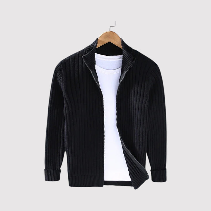 Urs™ | Strickjacke mit feinem Rippstrick