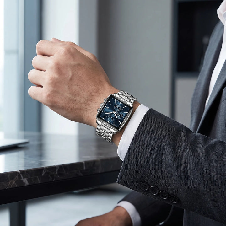 Valentin™ | Rechteckiger Chronograph mit Datumsausgabe