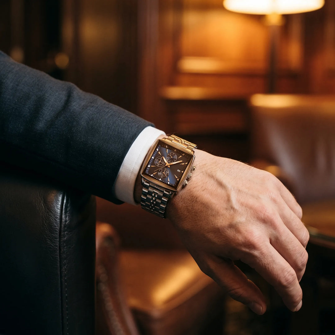 Valentin™ | Rechteckiger Chronograph mit Datumsausgabe