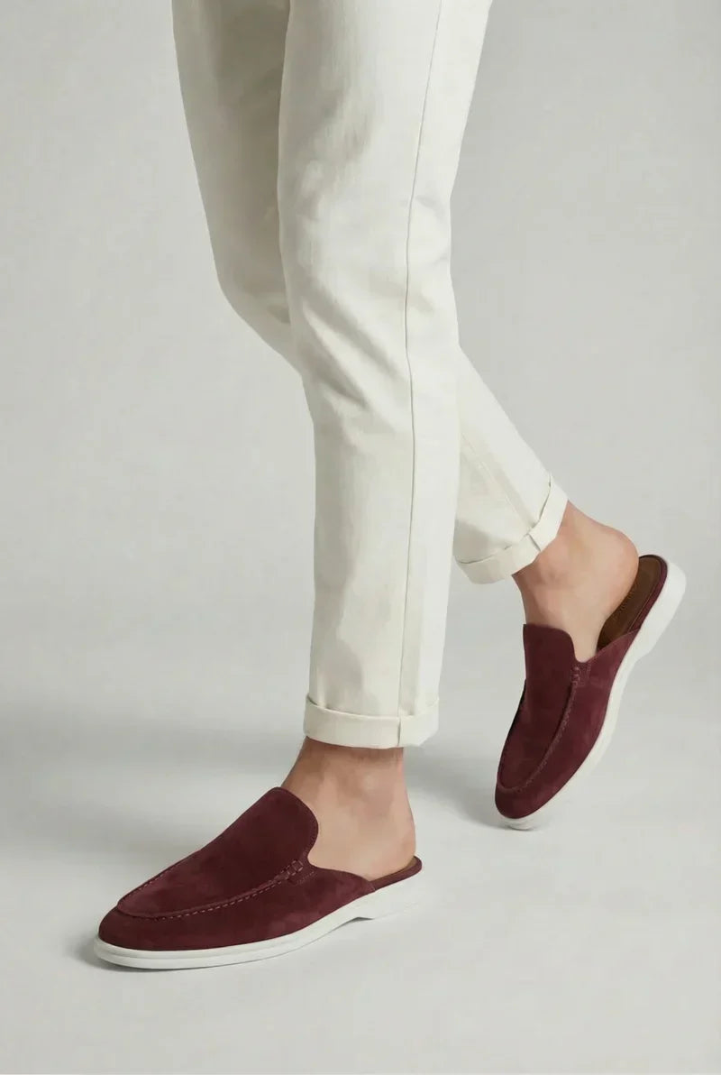 Bordeaux Wildleder Yacht Mule