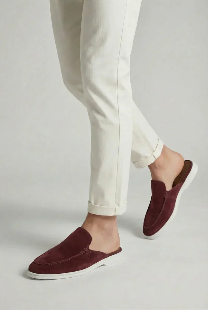 Bordeaux Wildleder Yacht Mule