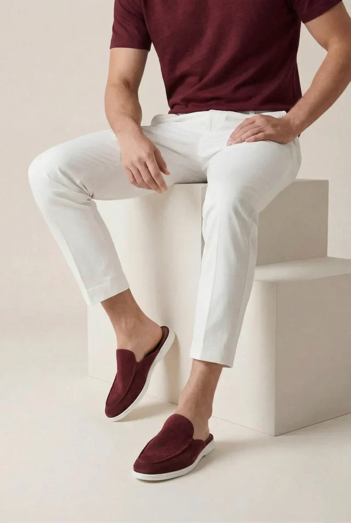 Bordeaux Wildleder Yacht Mule