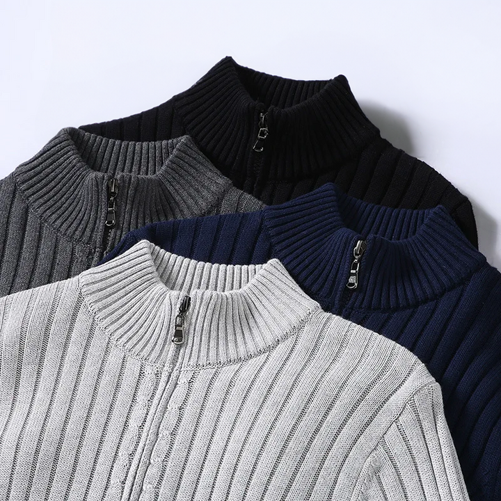 Urs™ | Strickjacke mit feinem Rippstrick