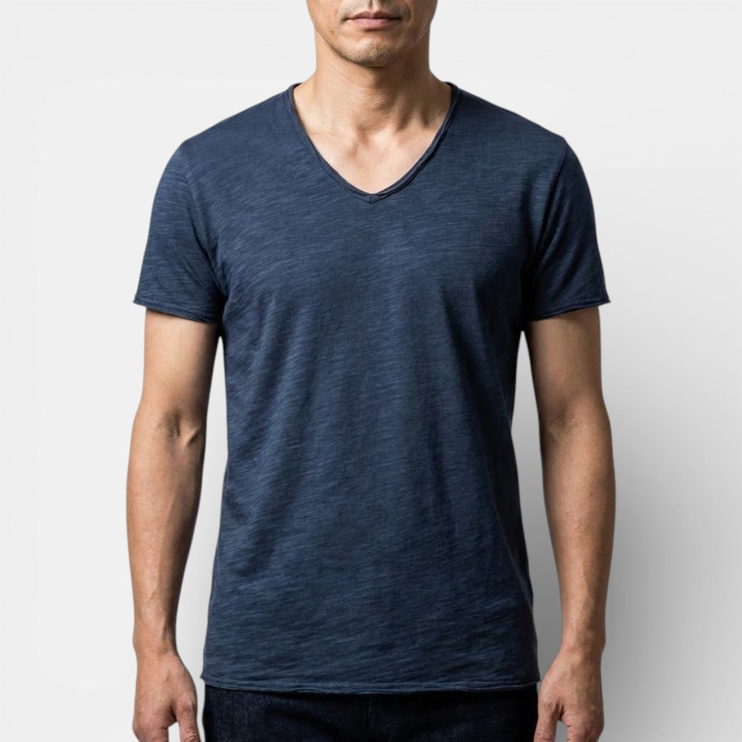 Thees™ | Elastisches Doppelpack-T-Shirt mit V-Ausschnitt