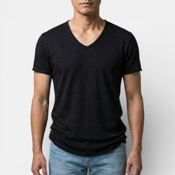 Markus Berlin Herren Doppelpack-T-Shirt mit V-Ausschnitt, Vorderansicht