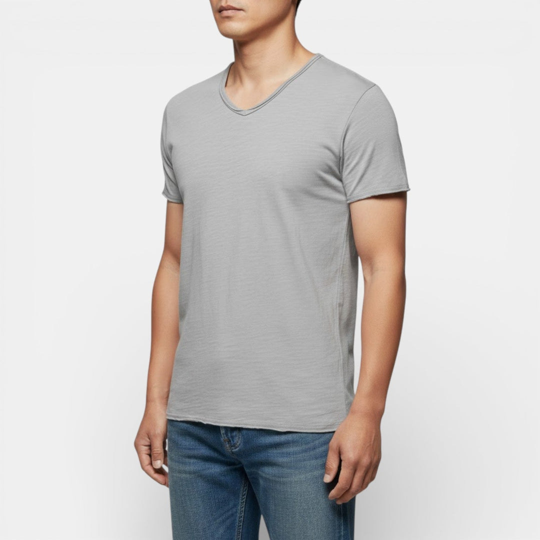 Thees™ | Elastisches Doppelpack-T-Shirt mit V-Ausschnitt