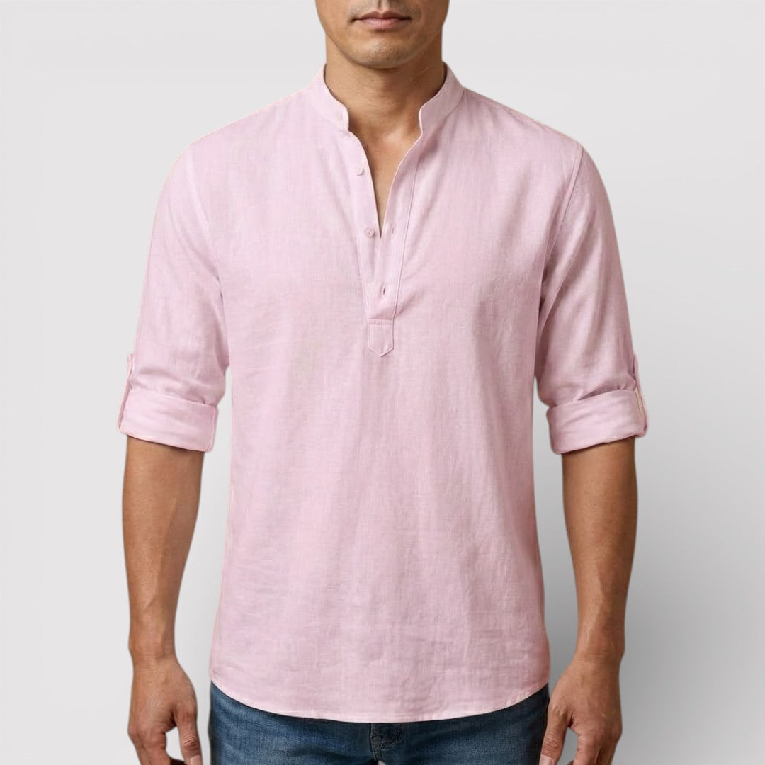Rasmus™ | Hemd mit Bandkragen und Ärmeltab